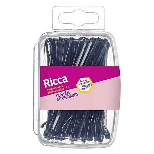 Grampo Para Cabelos Pretos Nº 5 Ricca Caixinha