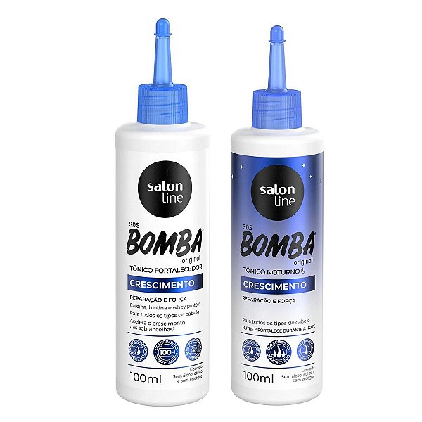 Tônico Fortalecedor + Tônico Noturno Salon Line Sos Bomba Crescimento 100ml