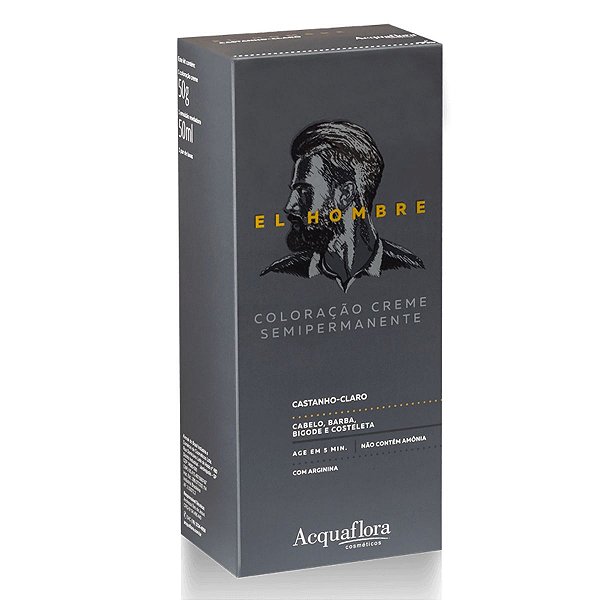 Kit Coloração Creme Semipermanente Acquaflora El Hombre Castanho-claro