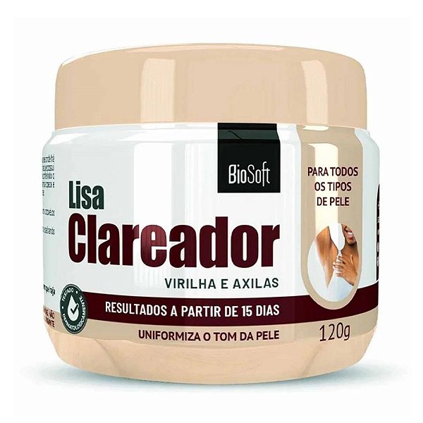 Creme Lisa Clareador Biosoft Virilha e Axilas 120g