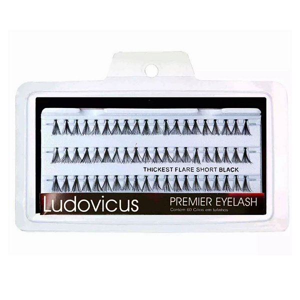 Cílios Tufinhos Ludovicus Premier Eyelash Thickest Flare Short Black