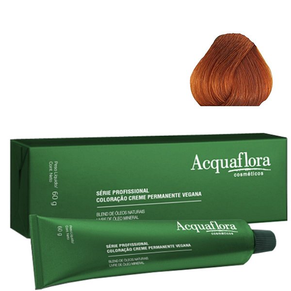 Coloração Creme Acquaflora Vegana 8.44 Louro Claro Cobre Intenso 60g