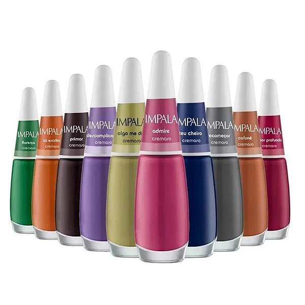 Kit Esmalte Cremoso Impala A Cor da Sua Moda 7,5ml C/10