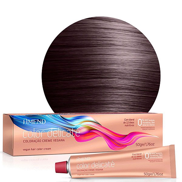 Coloração Vegana Amend Color Delicaté 55.46 Vermelho Amora 50g