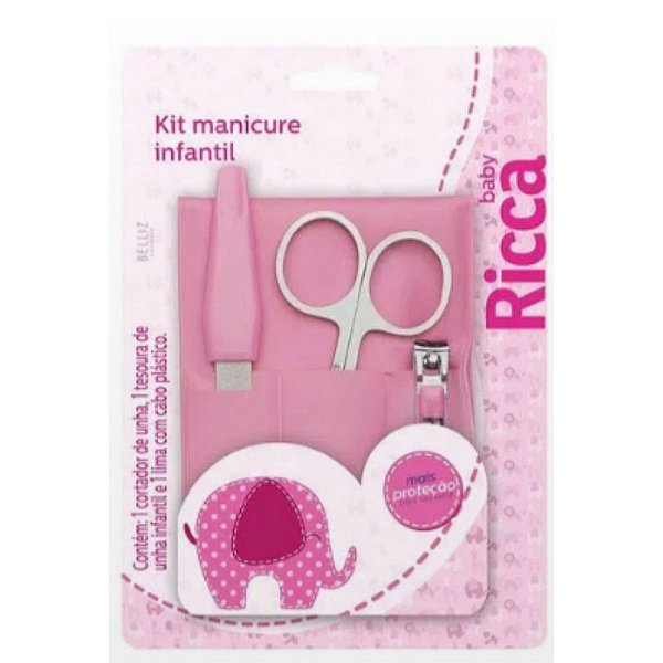 Kit Manicure Infantil Ricca Belliz Rosa Cod.742