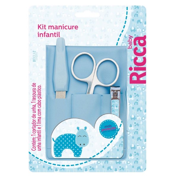 Kit Manicure Infantil Ricca Belliz Azul Cod.1088