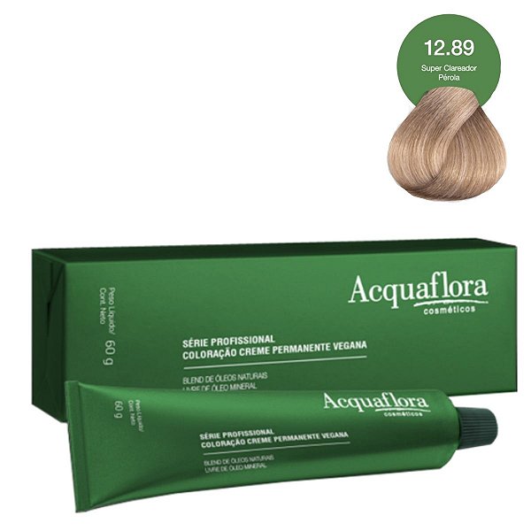 Coloração Creme Acquaflora Vegana 12.89 Superclareador Pérola 60g