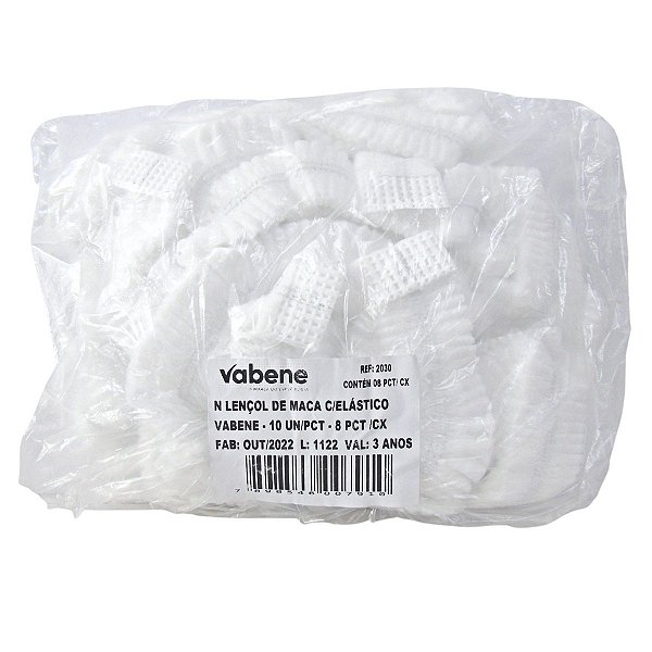 Lençol de Maca Branco Vabene Com Elástico C/10 Uni