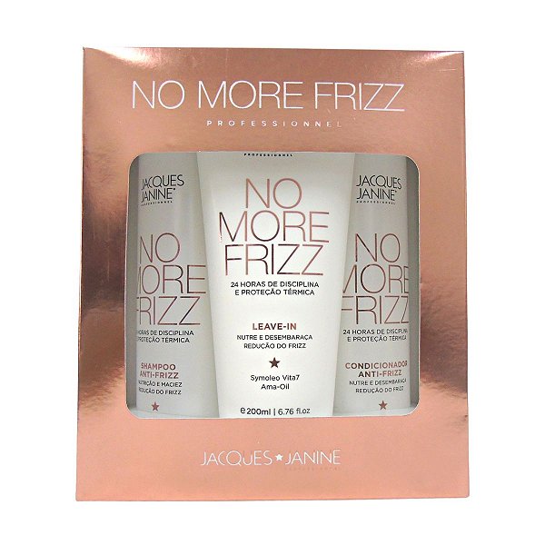 Kit Jacques Janine No More Frizz: Shampoo, Condicionador e Leave-in 200ml