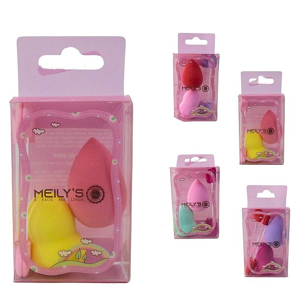 Mini Esponja + Aplicador de Sombra Meily´s Cores Aleatórias Ref. Mac-318