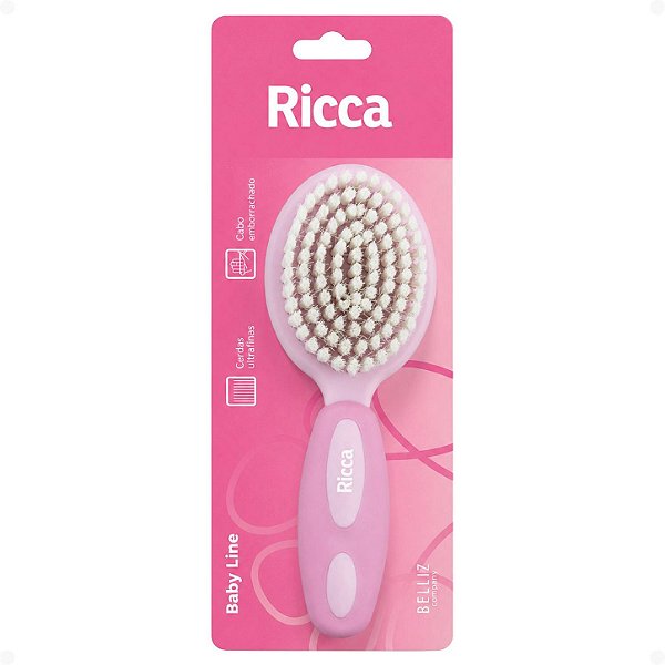 Escova Ricca Baby Rosa Cód.389