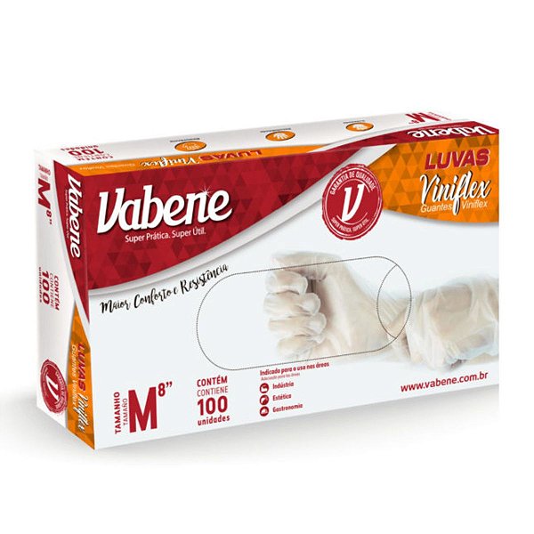 Luvas Viniflex Vabene Tam:m C/100 Uni Ref.:1531