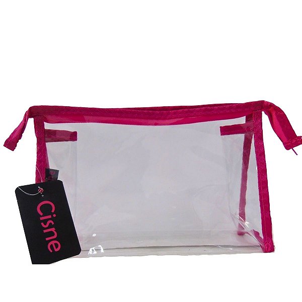 Necessaire Transparente Pequena Cisne Rubys Rosa