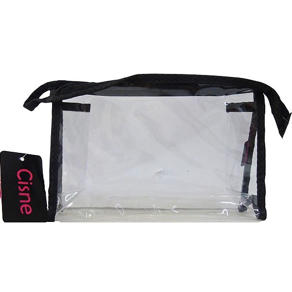 Necessaire Transparente Pequena Cisne Rubys Preto
