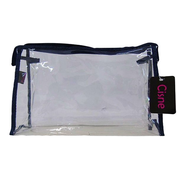 Necessaire Transparente Grande Cisne Rubys Azul