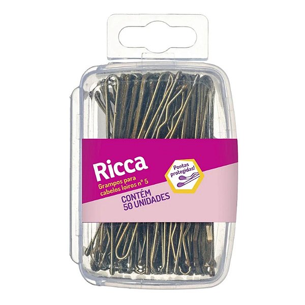 Grampo Para Cabelos Loiros Nº 5 Ricca Caixinha cod.3317