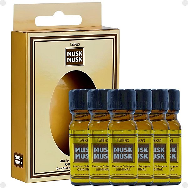 Kit 6 Óleos Perfumados Delikad Musk Almíscar Selvagem 5ml