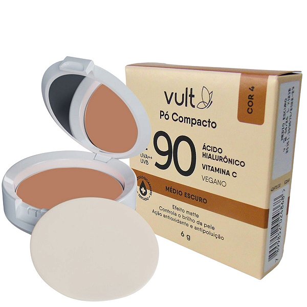 Pó Compacto Vult Fps 90 Médio Escuro 6g