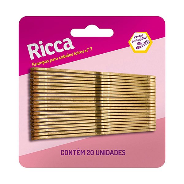 Grampo Para Cabelos Loiros Nº 7 Ricca Cód.343