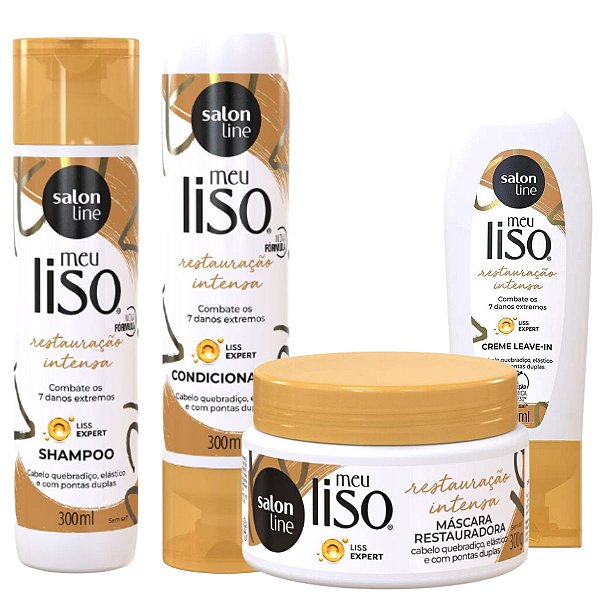Kit Salon Line Meu Liso Restauração Intensa C/4
