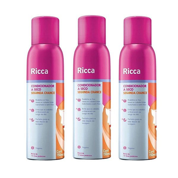 Kit Condicionador A Seco Segunda Chance Ricca Belliz 150ml C/3