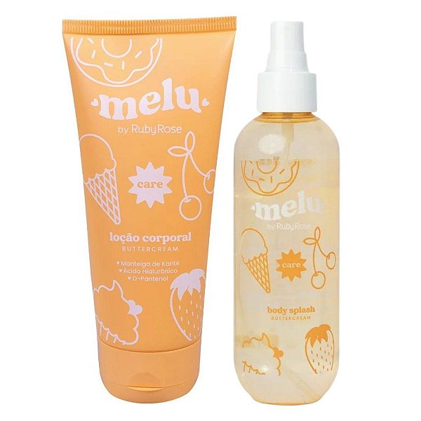 Loção Corporal + Body Splash Melu By Ruby Rose Care Buttercream 200ml