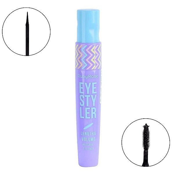 Máscara de Cílios + Delineador 2 em 1 Ruby Rose Eye Styler Length e Volume Hb-8310 L1 7ml
