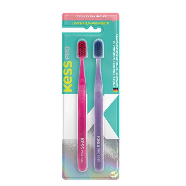 Escova Dental Extra Macias Kess Pro Belliz Rosa/roxo C/2 Un Cod. 2105