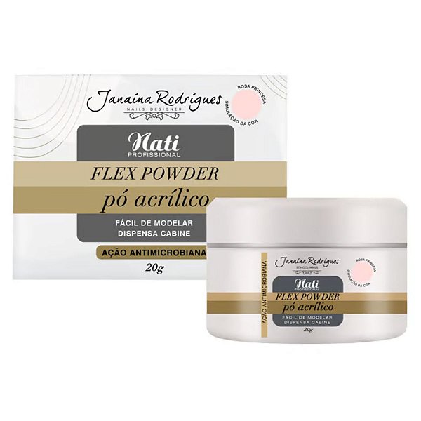 Pó Acrílico Nati Flex Powder Janaina Rodrigues Rosa Princesa 20g