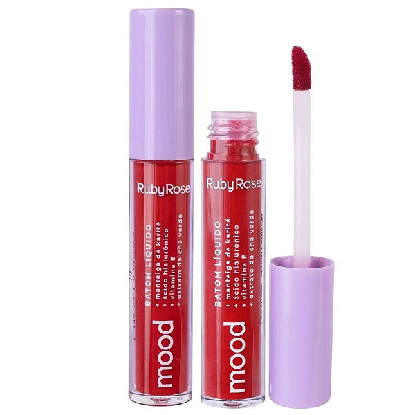 Batom Liquido Ruby Rose Mood Wish 18 3,2ml