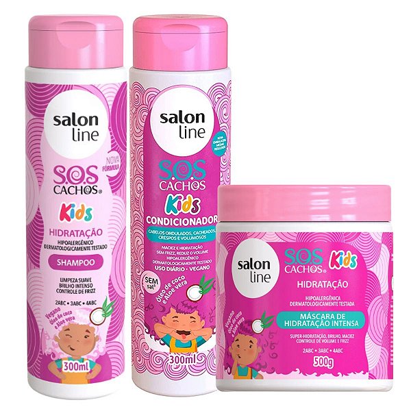 Kit Salon Line Sos Cachos Kids Hidratação C/3