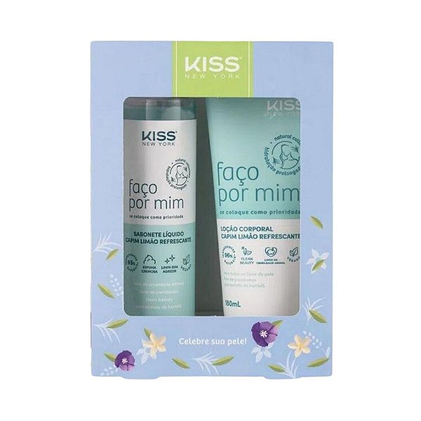Kit Sabonete Líquido + Loção Corporal Capim Limão Kiss New York Faço Por Mim