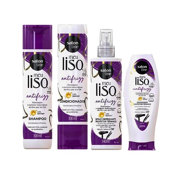 Kit Salon Line Meu Liso Antifrizz Liss Expert C/4