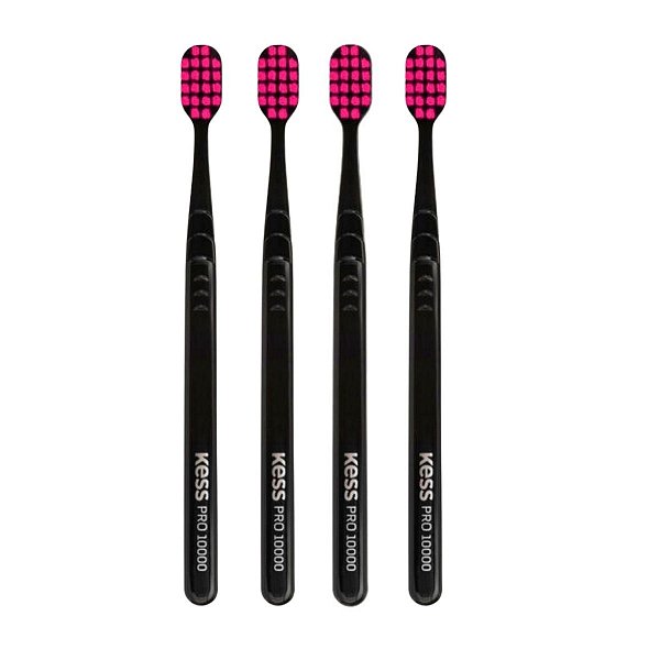 Kit Escova Dental Extra Macia Kess Pro 10k Belliz Rosa C/4