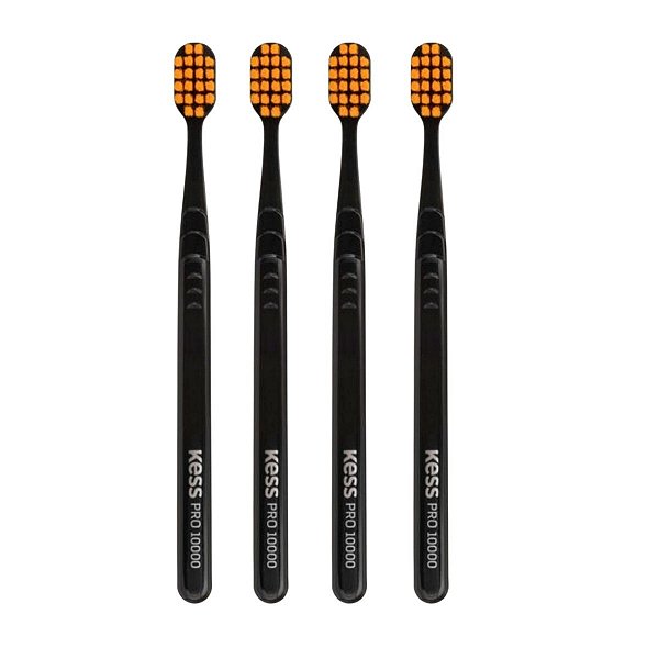 Kit Escova Dental Extra Macia Kess Pro 10k Belliz Laranja C/4
