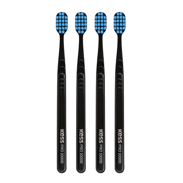 Kit Escova Dental Extra Macia Kess Pro 10k Belliz Azul C/4