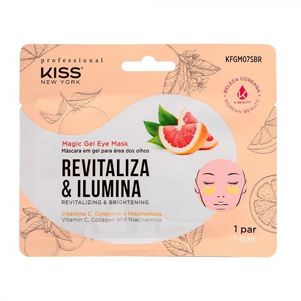 Máscara Para Área dos Olhos Kiss New York Revitaliza e Ilumina Kfgm07sbr