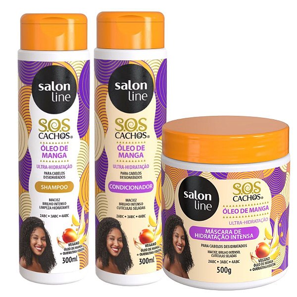 Kit Salon Line Sos Cachos Óleo de Manga C/3