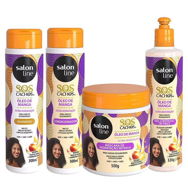 Kit Salon Line Sos Cachos Óleo de Manga C/4