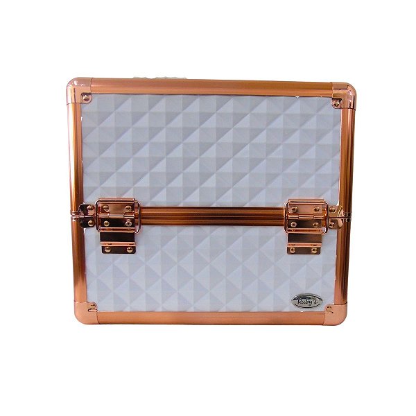 Maleta de Maquiagem Rubys Branca e rose  Fs-1192mc-1
