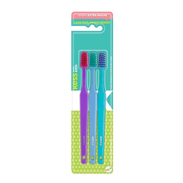 Escova Dental Kess Basic Kids C/3 Un Cód. 2581