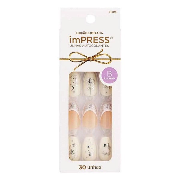 Unhas Autocolantes Kiss Impress Celebration Bailarina C/30 Im80x