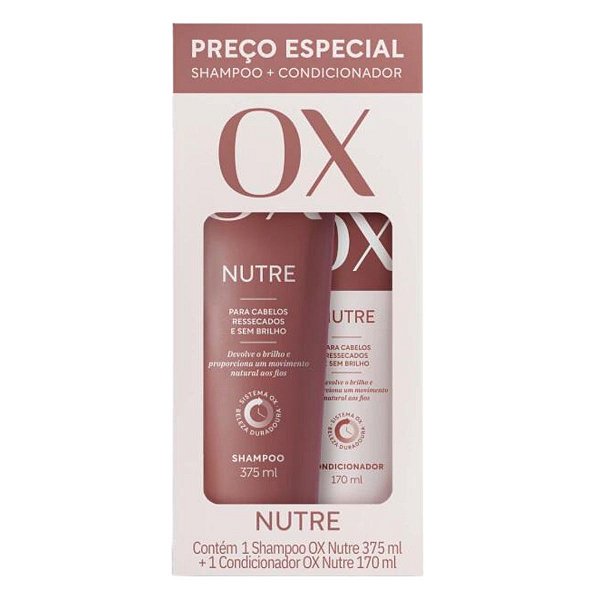 Kit Ox Nutre Cabelos Ressecados e Sem Brilho C/2