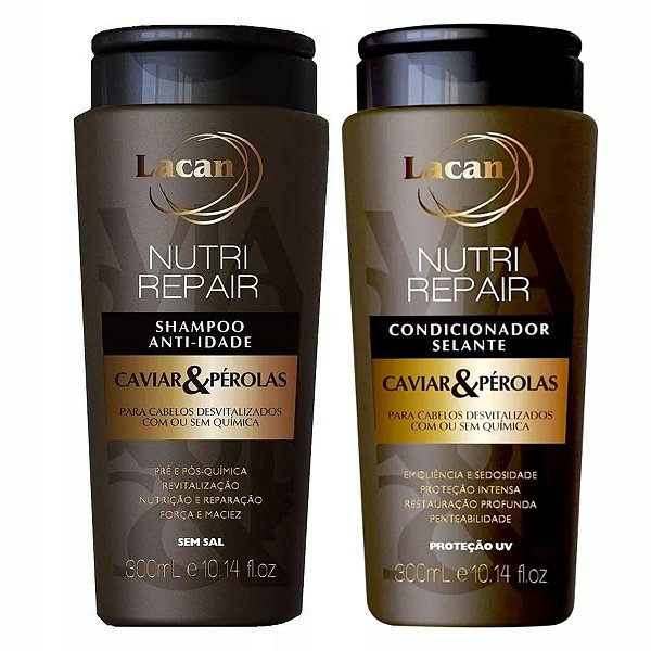 Shampoo + Condicionador Lacan Nutri Repair Caviar & Pérolas 300ml