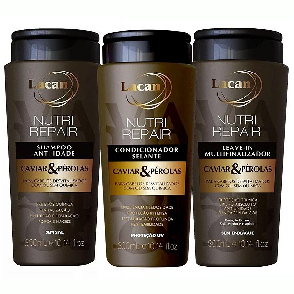 Kit Lacan Nutri Repair Caviar & Pérolas 300ml C/3