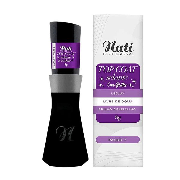 Top Coat Selante Nati Com Glitter 8g