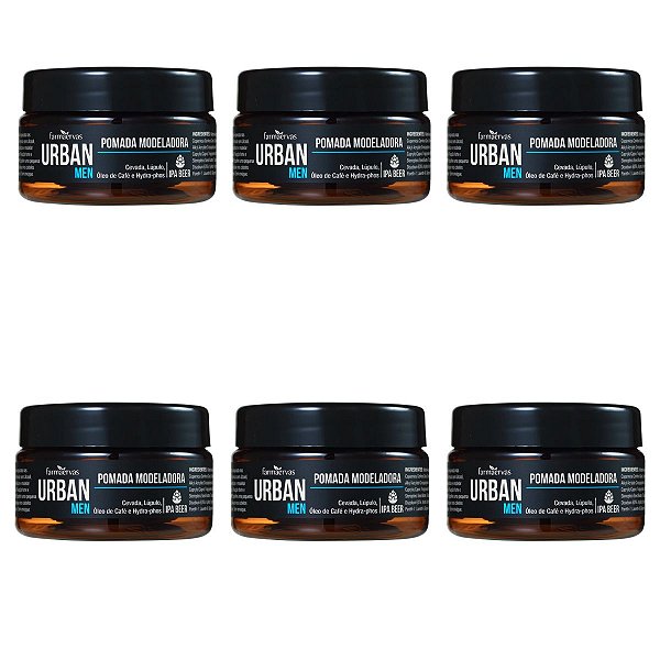 Kit Pomada Modeladora Farmaervas Urban Men Efeito Matte 50g C/6