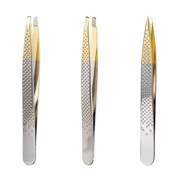 Kit Pinças Silver Gold Enox Belliz C/3