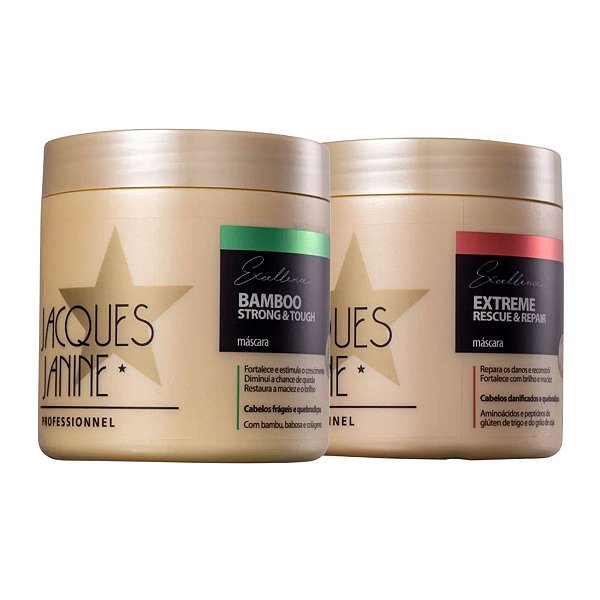 Kit Jacques Janine: 2 Máscaras Bamboo e Repair 500g
