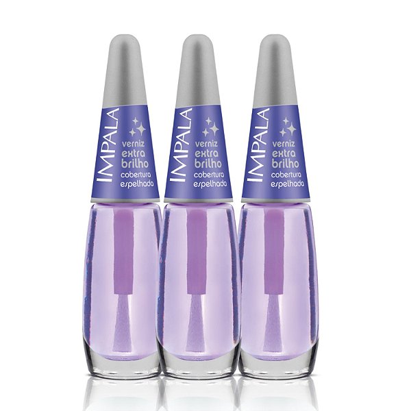 Kit Esmalte Verniz Impala Extra Brilho 7,5ml C/3